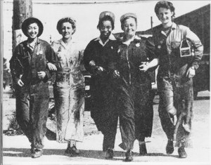 Women shipbuilders at Wallace Shipyards.